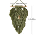 GobekUsa Handmade Macrame Leaf Hanging Tapestry Wall Decoration Mini Tapestry with Wood Stick