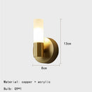 GobekUsa Gold Brass Acrylic Wall Lamp with G9 Bulb for Bathroom and Bedroom Lighting