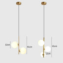 GobekUsa Glass Ball LED Pendant Light Brass Black Modern Decor Fixture