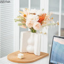 GobekUsa Creative Flowers Desk Decoration Vase | Artificial Floral Decor for Aesthetic Rooms
