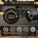 GobekUsa Electric Salt Pepper Grinder Set USB Rechargeable Adjustable Coarseness LED Light