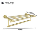 GobekUsa Brushed Gold Bathroom Set: Towel Bar, Toilet Paper Holder, Hook - Wall Mount Kit