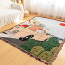 GobekUsa Knitted Tapestry Sofa Blanket - Light Luxury Decorative Blanket for Living Room, Nap Bedspread, Picnic, Camping Mat