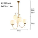GobekUsa Glass Balls Chandelier Pendant Light for Living Dining Room
