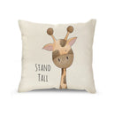GobekUsa Cartoon Animal Linen Pillowcase | Home Decor Throw Pillow Covers for Sofa