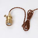 GobekUsa Ceramic Knob Switch LED Pendant Lamp, Nordic Walnut Wood Hanging Light Fixtures for Living Room
