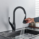 GobekUsa Kitchen Faucet: Chrome/Black Pull Out Mixer with 2 Function Spout