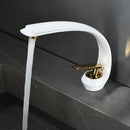 GobekUsa Gold Black Bathroom Faucet Brass Sink Mixer Tap Single Handle Hot Cold Brush Gold