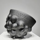 GobekUsa Black Ceramic Pleated Vase for Stylish Flower Arrangements
