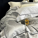 GobekUsa Brocade Satin Jacquard Egyptian Cotton Bedding Set, Luxury Silky Duvet Cover, Bed Sheet, Pillowcase