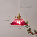 GobekUsa Japanese Sunflower Glass Pendant Lights Modern Brass Hanglamp Fixture