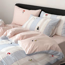 GobekUsa Embroidered Cotton Duvet Cover Set, King Size Bedding Set with Soft Bed Sheet