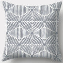GobekUsa Grey Geometry Leaves Floral Stripes Plaids Print Lumbar Pillow Case