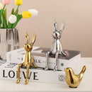 GobekUsa Gold Rabbit Ceramic Ornaments for Home & Office Decor