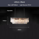 GobekUsa Crystal Ceiling Chandelier: Modern Black Gold LED Pendant Lamp for Luxury Living Room
