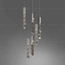 GobekUsa Crystal Loft Chandelier for Duplex Living Room & Stairwell, Long Hanging Lighting