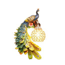 GobekUsa Gold Peacock Crystal Wall Lamp: Elegant Nordic LED Light for Aisle & Walls