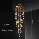 GobekUsa Elegant Crystal Chandelier for Living Room & Staircase Lighting