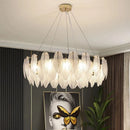 GobekUsa Crystal Feather Chandelier: Luxury Pendant for Home Decor & Designer Ceiling Fixture