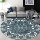 GobekUsa Circular Geometric Cashmere Floor Mat for Living Room, Stain Resistant & Easy-Clean