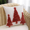 GobekUsa Christmas Tree Gold Green Red Tufted Pillow Cover 45x45cm Home Decoration