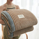 GobekUsa Japanese Striped Coral Fleece Blanket: Warm Sofa Cover, Office Nap Shawl, All Seasons