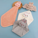 GobekUsa Cartoon Rabbit Coral Velvet Hand Towel - Quick Dry Kitchen Bathroom Cleaning Towel