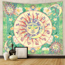 GobekUsa Astrology Chart Tarot Tapestry Wheel Sun Moon Tree Mushroom Wall Hanging