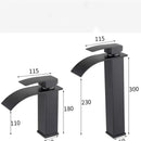 GobekUsa Black Brass Waterfall Bathroom Sink Faucet Cold Hot Mixer Single Handle Deck