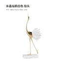 GobekUsa Crane Golden Bird Agate Marble Crystal Home Decor Craft Statue