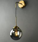 GobekUsa Golden Round Glass Wall Sconce: Modern Nordic Lighting Fixture for Home Decor