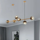 GobekUsa Brass Chandelier with Black Art Glass Ball - Minimalist Living Room Dining Decor
