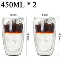 GobekUsa Double Wall Borosilicate Glass Mug Set for Tea Coffee Juice Bar Drinkware
