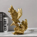 GobekUsa Gold Resin Eagle Sculpture for Office Living Room Hotel Decor