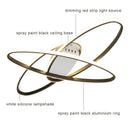 GobekUsa Black LED Chandelier Ceiling Light Remote Control Fixture for Living Room, Bedroom & Kitchen