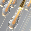 GobekUsa Crystal Raindrop Pendant Lights - Elegant LED Foyer Chandeliers for High Ceilings