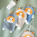 GobekUsa Cartoon Dog Coral Velvet Hand Towels: Soft, Absorbent, Perfect for Kids and Home