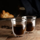 GobekUsa 5PCS Double Wall Glass Coffee Mugs Set, 150ml Insulated Cups for Bar Tea Juice