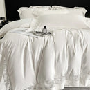 GobekUsa Lace Embroidery 1200TC Egyptian Cotton 4Pcs Bedding Set with Wide Hollow Design