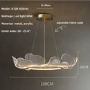 GobekUsa Ginkgo Acrylic LED Pendant Chandelier Light, Gold Metal, Dimmable, Modern Minimalism
