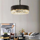 GobekUsa Crystal 2024 Ceiling Chandeliers: Modern Dimmable LED Round Lamps Black