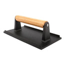 GobekUsa Heavy Cast Flat Iron Steak Weight with Wooden Handle