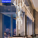GobekUsa LED Chandeliers Modern Staircase Ceiling Pendant Lighting Luxury Living Room Decor
