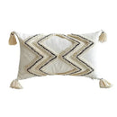 GobekUsa Geometric Tufted Tassel Cushion Cover Cotton Canvas Fall Pillow Cover
