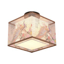 GobekUsa Lotus Chinese Chandelier Ceiling Lamp Simple Corridor Painting LED Lighting