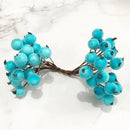 GobekUsa Blue Flower Stamen Berries Bundle for DIY Wedding Cake Decor