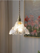 GobekUsa Brass Glass Pendant Light - Luxury Minimalist LED Nordic Flower Restaurant Lamp