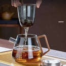 GobekUsa Glass Teapot Set Clear Teacup Kung Fu Tea Maker Milk Rose Set