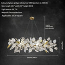 GobekUsa Ginkgo Leaf Crystal Chandelier - Elegant LED Pendant Lamp for Dining & Living Room