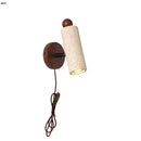 GobekUsa LED Wall Sconce Yellow Travertine Stone Wood Nordic Modern Rotate Bedside Lamp